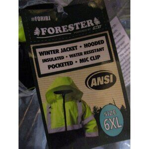 Forester Hi-Vis Yellow Insulated Bomber Jacket Hooded Winter Jacket Pocketed 6XL